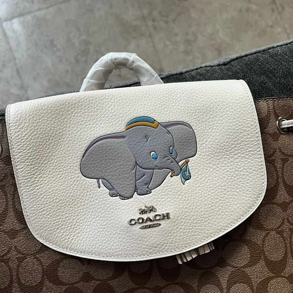 NWT Disney x coach dumbo brown and white  Women's Back pack - Picture 3 of 11